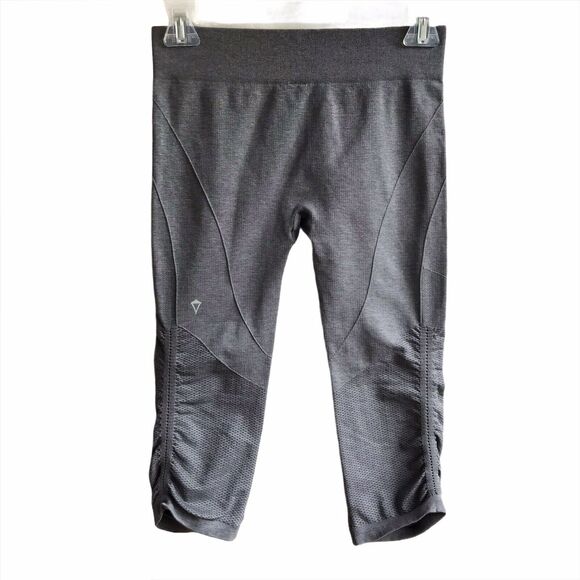 Ivivva Breathe Love Flow Crop Seamless Leggings Lululemon Girls Size 12 Ruched - Picture 12 of 12